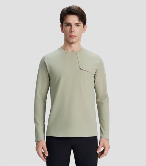 New Spring Men's Long-Sleeved Knitted Shirts Urban Commuting