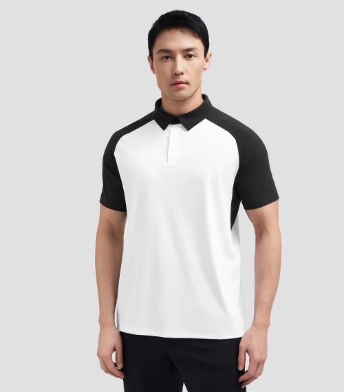 Men's Quick-Dry Seamless Cooling UV Protection Short-Sleeve POLO Shirt for Fitness