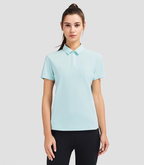 Women's Seamless Short-Sleeve Sun Protection Outdoor Workouts POLO Shirt