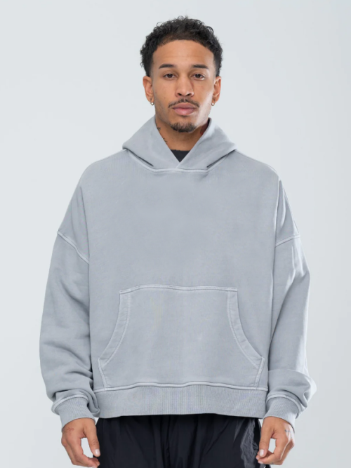 Cropped Oversized Boxy Premium Heavy-weight Brushed French Terry Cotton Hoodie