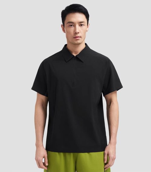 Men's Cooling Seamless Short-Sleeve POLO Shirt for Fitness