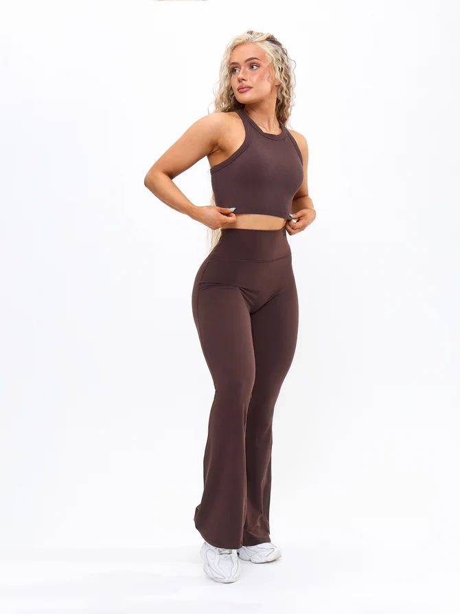 Women's High Neck Cropped Fit Ribbed Tank Top Soft Stretchy Cotton Top