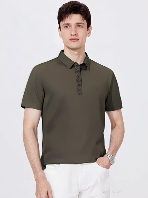 Seamless Performance T-shirts Ultra-Light Bonded Collar Shirt for Gym to Street Wear
