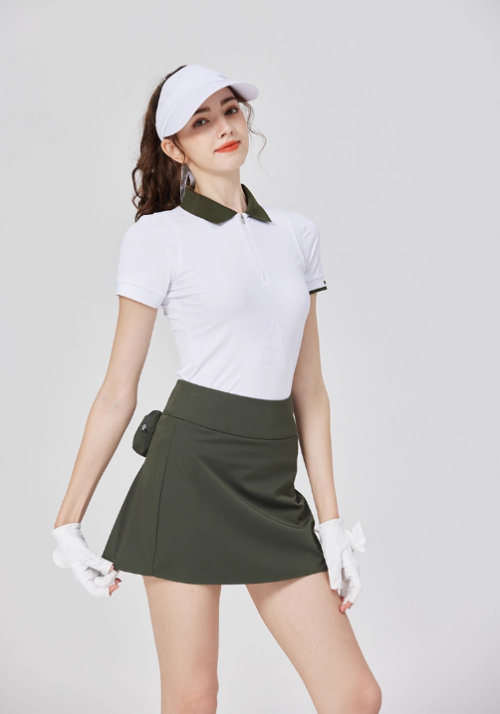 Stretchy High Waist Slim-Fit Golf Skirts Athletic Workout Mini Skirt Comfort Golf Apparel