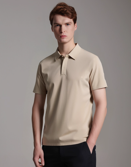 Men's Ultra-Soft Breathable Moisture-Wicking Performance Seamless Polo Shirt for Gym Golf and Casual Wear