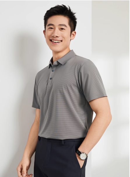 Men's Slim Fit Stretch Comfortable Seamless Polo Shirt for Office Travel and Smart Casual Outfits