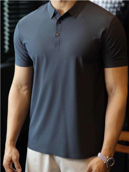 Premium Breathable Stretch Fabric Seamless Polo Shirts Customizable for Sports Work and Casual