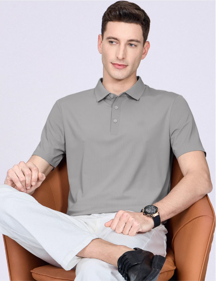 Luxury Ultra-Soft Seamless Polo Shirts No-Stitch Golf Tees Wrinkle-Free for Travel and Business