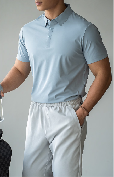 Men's Seamless Tshirts Polo Classic Solid Hues for Chafe-Free Comfort Ideal for Summer and Active Lifestyles