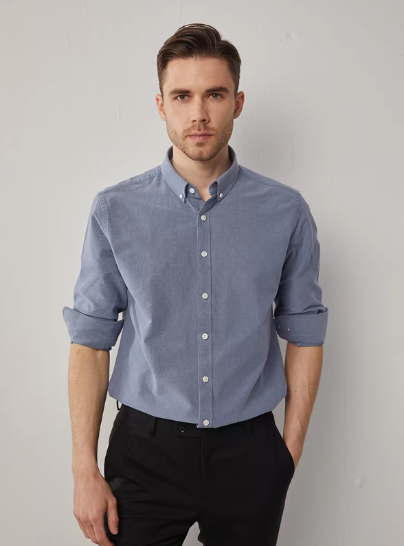 Premium Men’s Pima Cotton Long Sleeve Polo Shirt