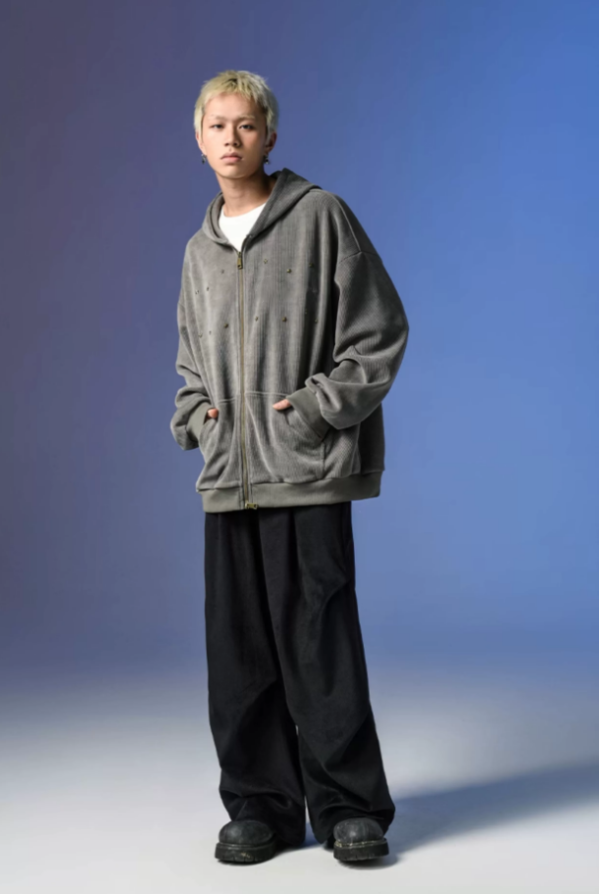Men Full Zip Up Hoodie Soft Thick