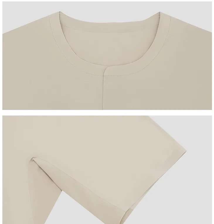 Découvrez le confort ultime : nos t-shirts à col rond collés sans couture