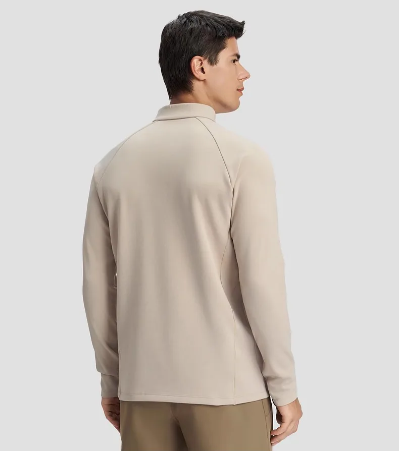 Chemise d'entraînement tricotée à manches longues en polaire fine haute performance pour hommes pour un entraînement complet