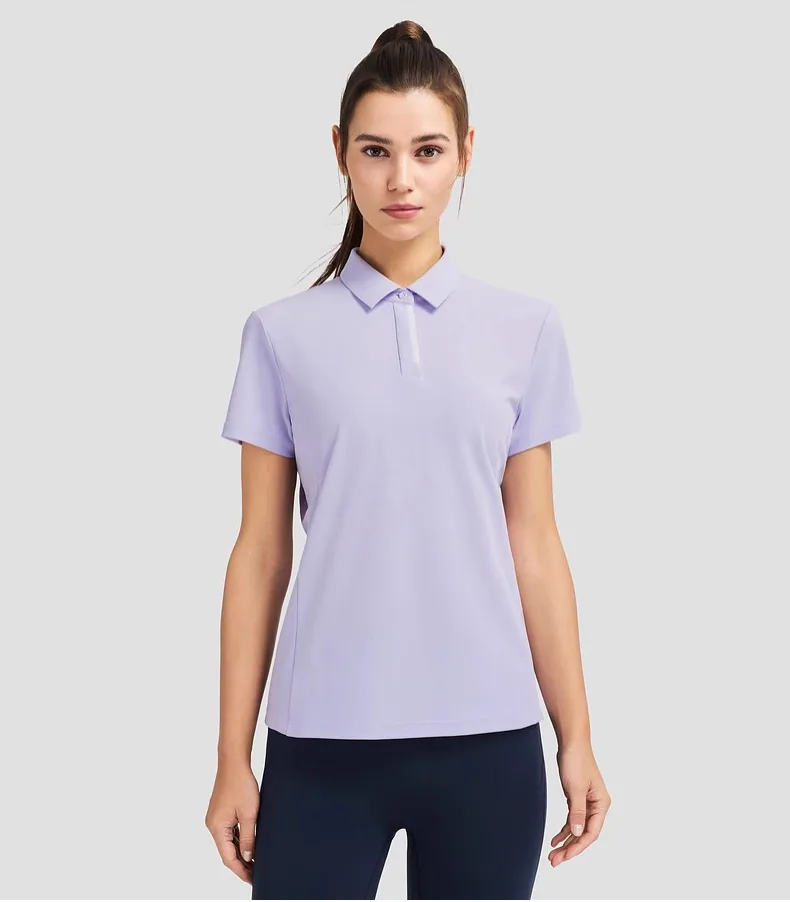 POLO para entrenamiento al aire libre con protección solar y manga corta sin costuras para mujer