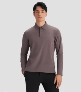 Urban Commuter Seamless Men's Long-Sleeve Wrinkle-Resistant POLO Shirt