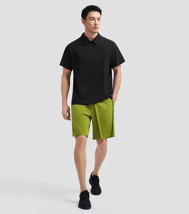 POLO rafraîchissant sans couture à manches courtes pour hommes pour le fitness