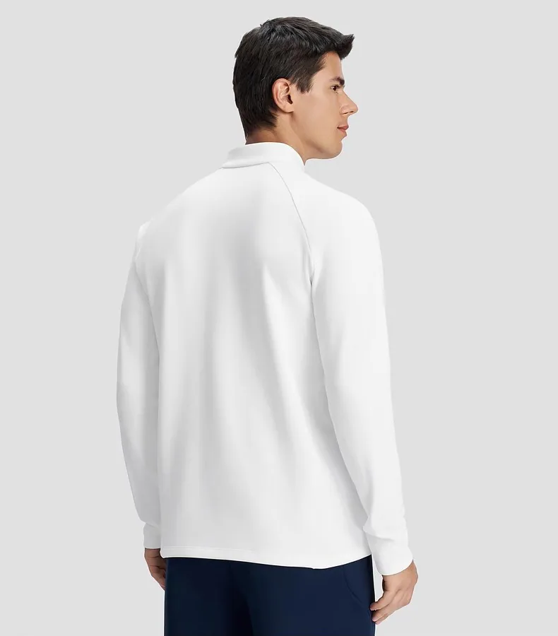 Chemise d'entraînement tricotée à manches longues en polaire fine haute performance pour hommes pour un entraînement complet