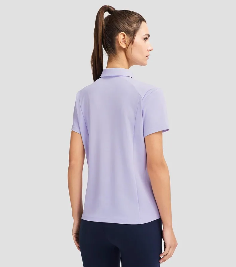 POLO para entrenamiento al aire libre con protección solar y manga corta sin costuras para mujer