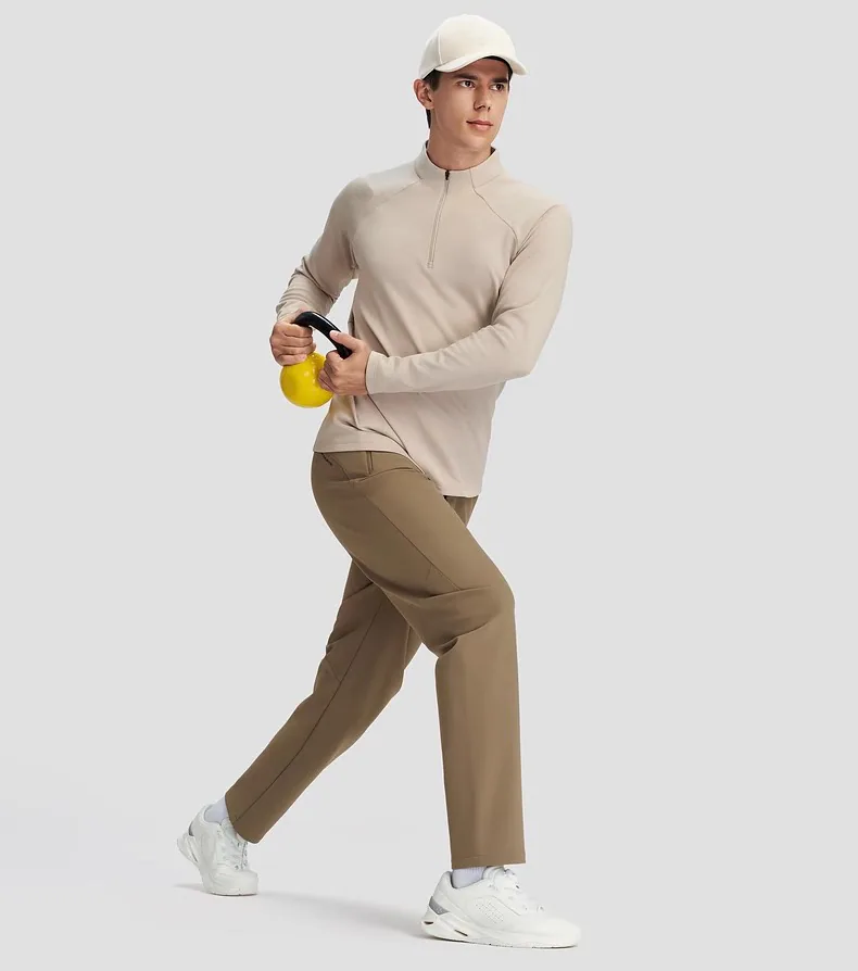 Chemise d'entraînement tricotée à manches longues en polaire fine haute performance pour hommes pour un entraînement complet
