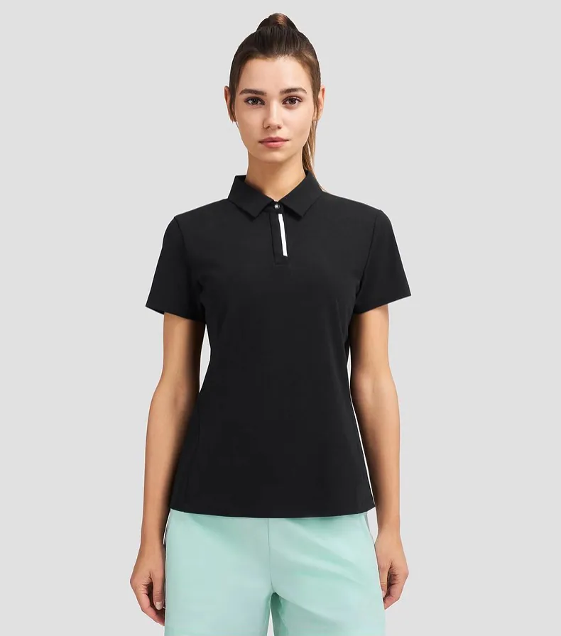 POLO para entrenamiento al aire libre con protección solar y manga corta sin costuras para mujer