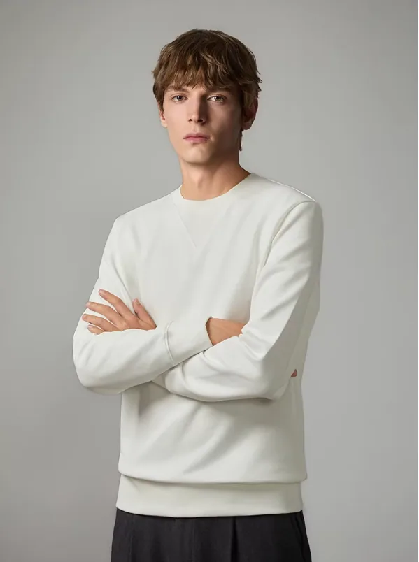 Sweat-shirt à col rond en coton Pima Premium pour hommes