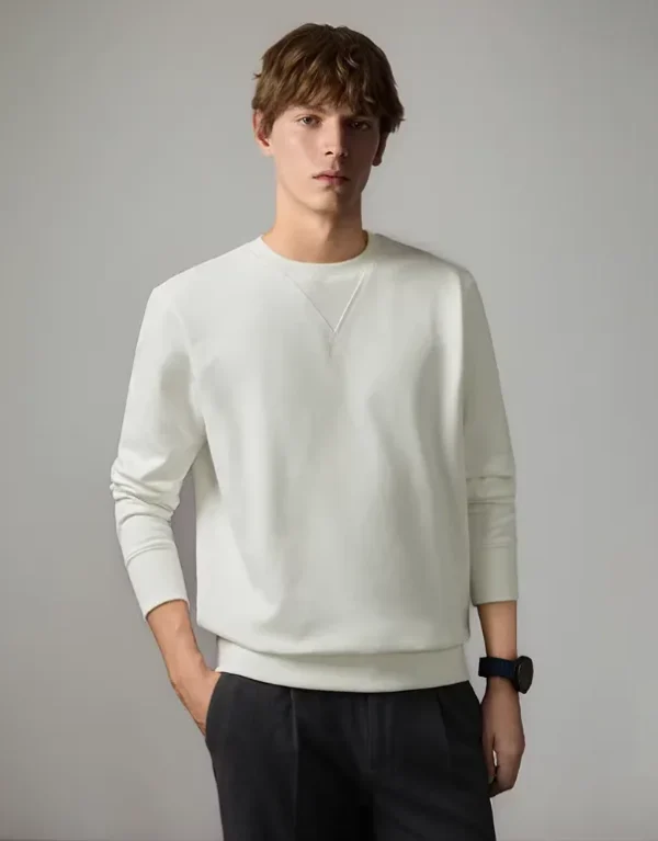 Sweat-shirt à col rond en coton Pima Premium pour hommes