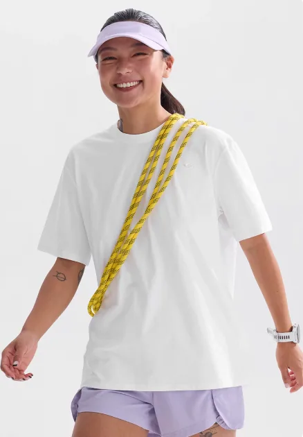 T-shirt da allenamento estive da donna T-shirt traspirante ad asciugatura rapida che assorbe l'umidità per la corsa di yoga, allenamento in palestra