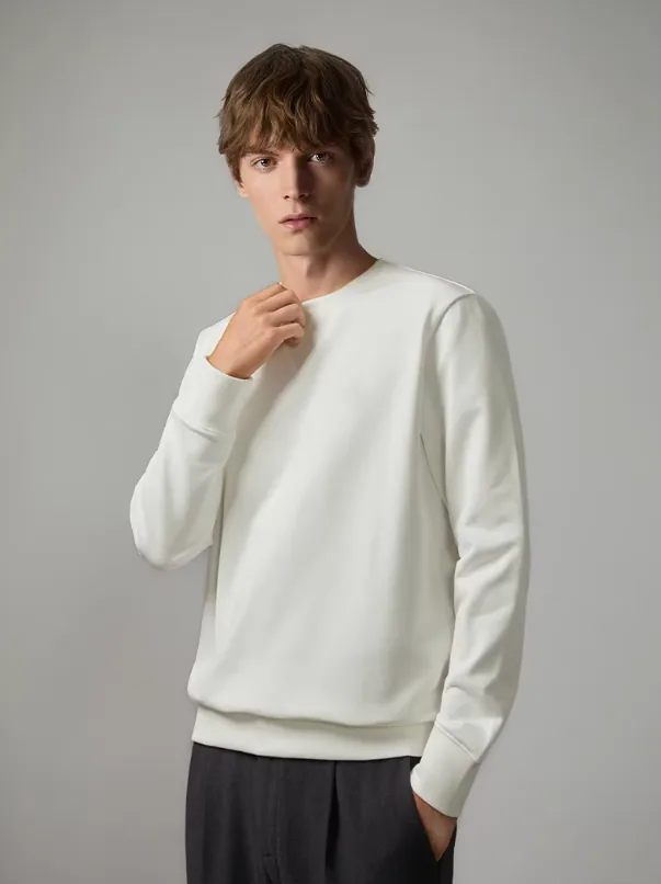 Sweat-shirt à col rond en coton Pima Premium pour hommes