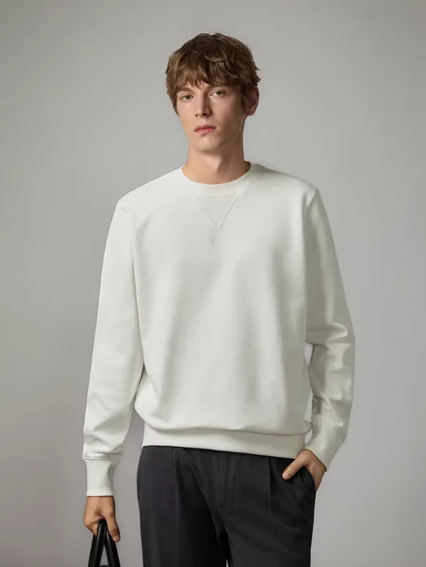 Sweat-shirt à col rond en coton Pima Premium pour hommes