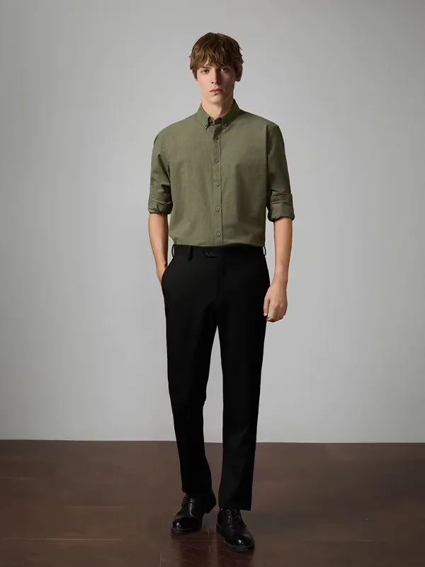 POLO à manches longues en coton Pima Premium pour hommes