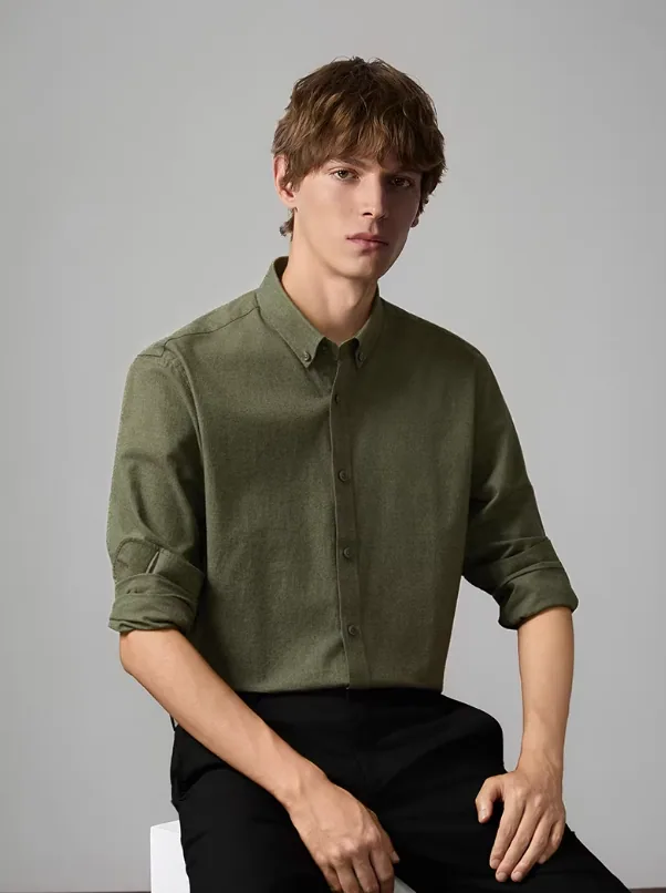 POLO à manches longues en coton Pima Premium pour hommes