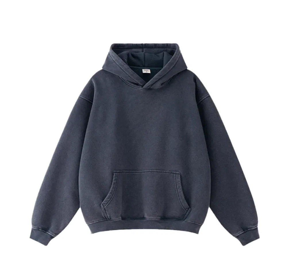 Sudadera con capucha de gran tamaño con lavado ácido y estilo boxy