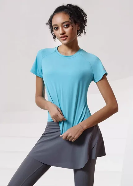 T-shirt da donna traspiranti per il tempo libero, abbigliamento casual alla moda, per la corsa in palestra, yoga