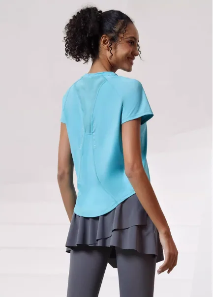 T-shirt da donna traspiranti per il tempo libero, abbigliamento casual alla moda, per la corsa in palestra, yoga