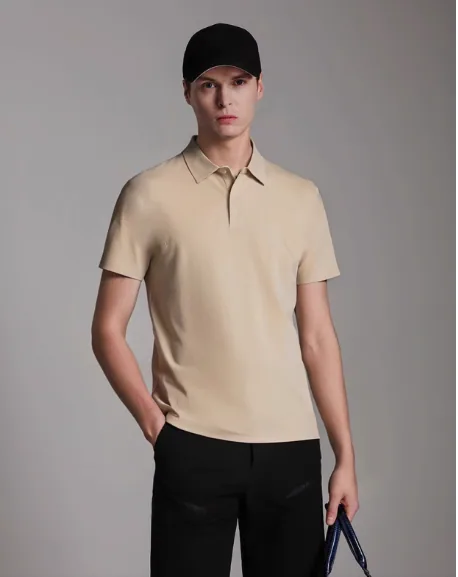Polo sin costuras para hombre, ultrasuave, transpirable, absorbe la humedad, para gimnasio, golf y ropa informal