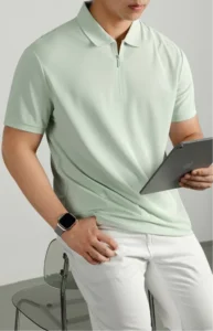 Luxe Seamless Polo Shirt Italian-Made Bonded Seam Tee for Effortless Sophistication