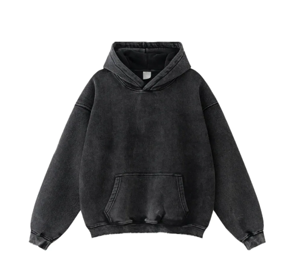 Sudadera con capucha de gran tamaño con lavado ácido y estilo boxy