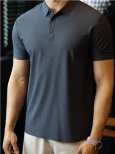 Premium Breathable Stretch Fabric Seamless Polo Shirts Customizable for Sports Work and Casual