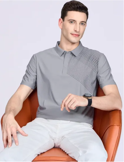 Polo performante senza cuciture Polo da golf e atletica elasticizzata traspirante