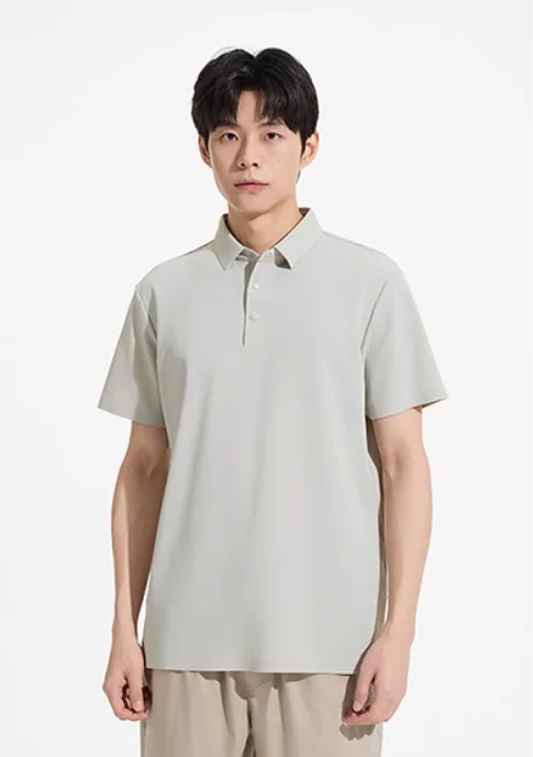 44-1 Tela antiolor inconsútil superior de los hombres del polo de las camisetas con el cuello flexible para los entrenamientos y