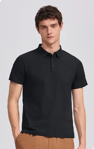 45-1 Polo performant sans coutures, tricot 3D, chemise de golf et de tennis évacuant l'humidité avec UPF