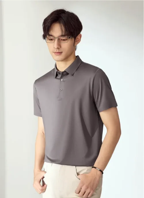 Luxury Seamless Polo Shirts Slim Fit Minimalist Design Soft Touch Eco-Friendly Fabric