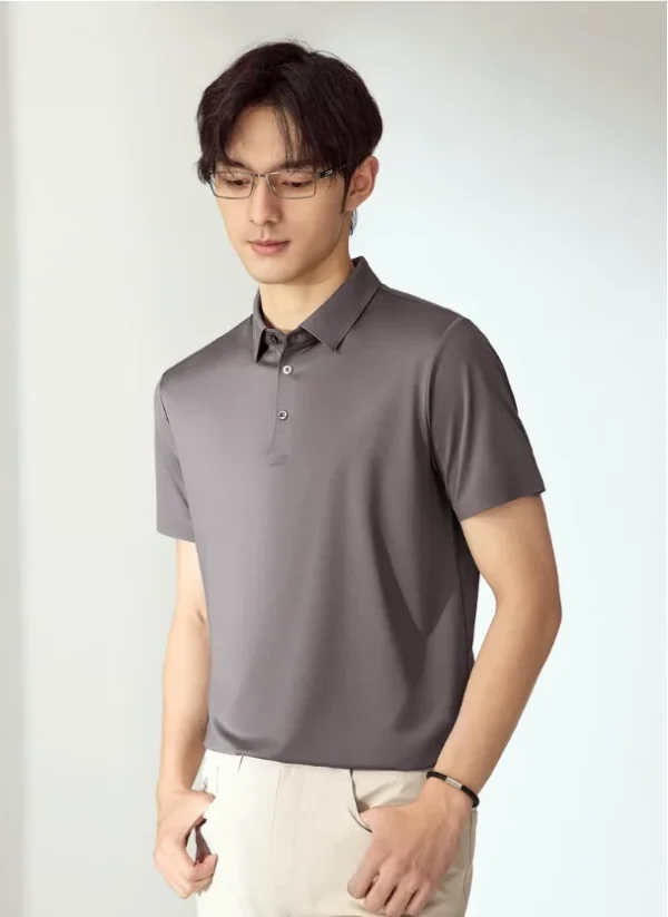 48-1 Polos de luxe sans couture, coupe ajustée, Design minimaliste, tissu écologique au toucher doux