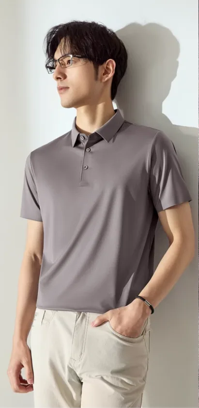 Polo de luxe sans couture, mélange de laine mérinos sans plis, pour les voyages et les affaires, vêtements décontractés