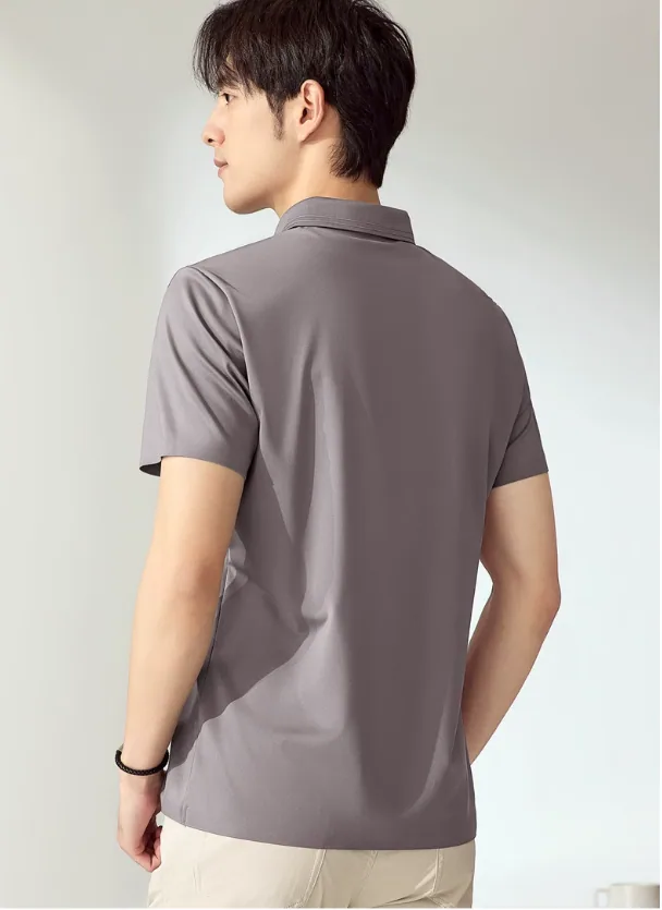 Polo de luxe sans couture, mélange de laine mérinos sans plis, pour les voyages et les affaires, vêtements décontractés