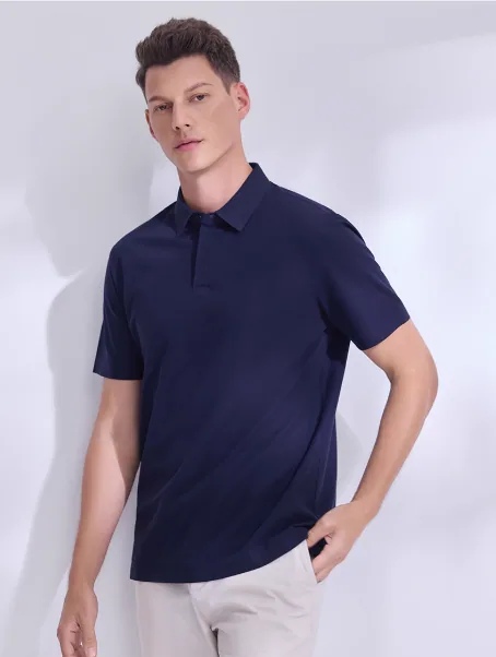 63-2 Luxe Le polo minimaliste sans couture Mélange biologique doux comme du beurre Design zéro déchet