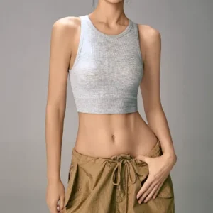 Women's High Support Sports Crop Top for Yoga Gym Running Fitness with Breathable Comfort