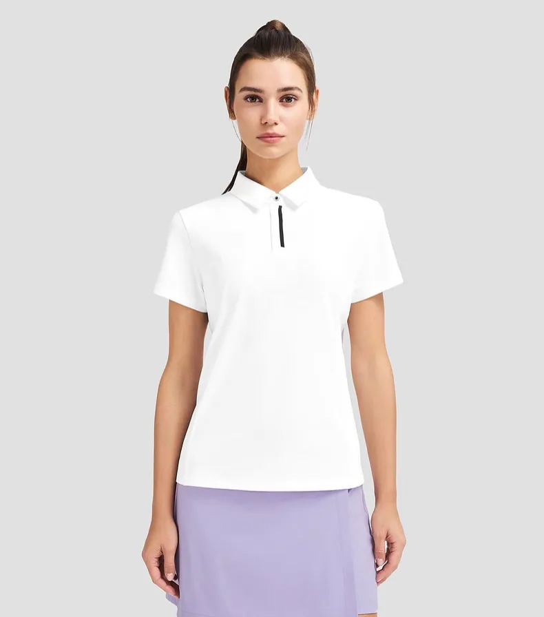 POLO para entrenamiento al aire libre con protección solar y manga corta sin costuras para mujer