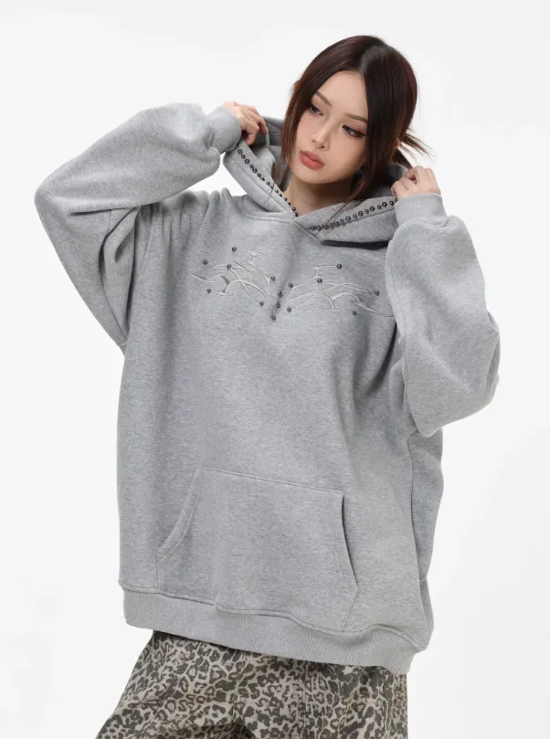 Felpa con cappuccio tinta unita casual da donna in morbido pile