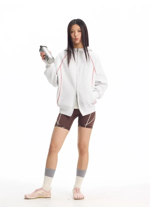 Sweat à capuche entièrement zippé pour femme, léger et doux